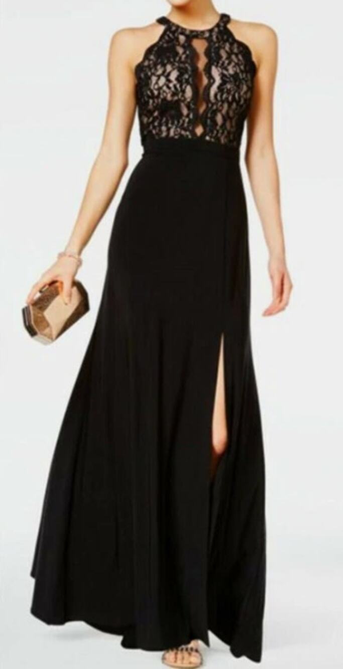 Morgan & Co Lace & Nude Maxi Gown/Long Dress/ Party Dress